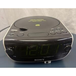 Sony Dream Machine FM/AM Radio CD Player Dual Alarm Clock ICF-CD815 Tested Works